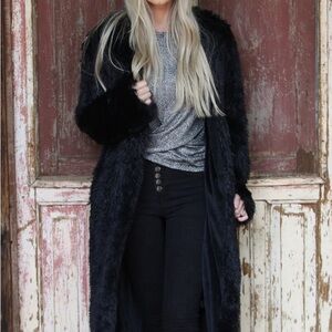 Black Faux Fur Coat